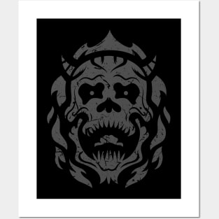 Demon Skull - Grunge Posters and Art